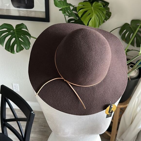 NWT Studio NYC 100% Wool Cowgirl Hat Brown Southern Western Ranch Warm Rustic - Picture 8 of 8